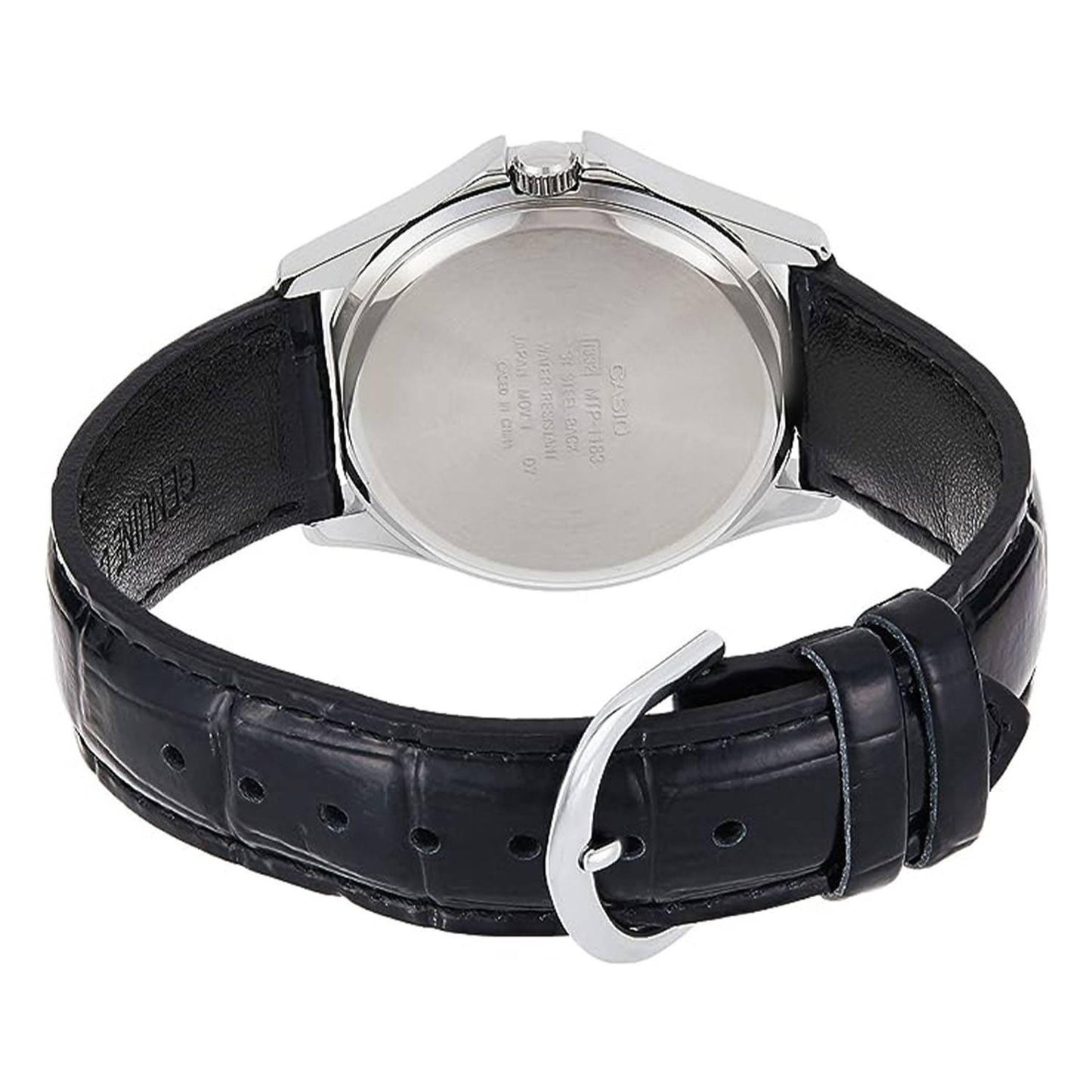 Reloj Mtp-1183e-7b Hombre Analogo Cuero