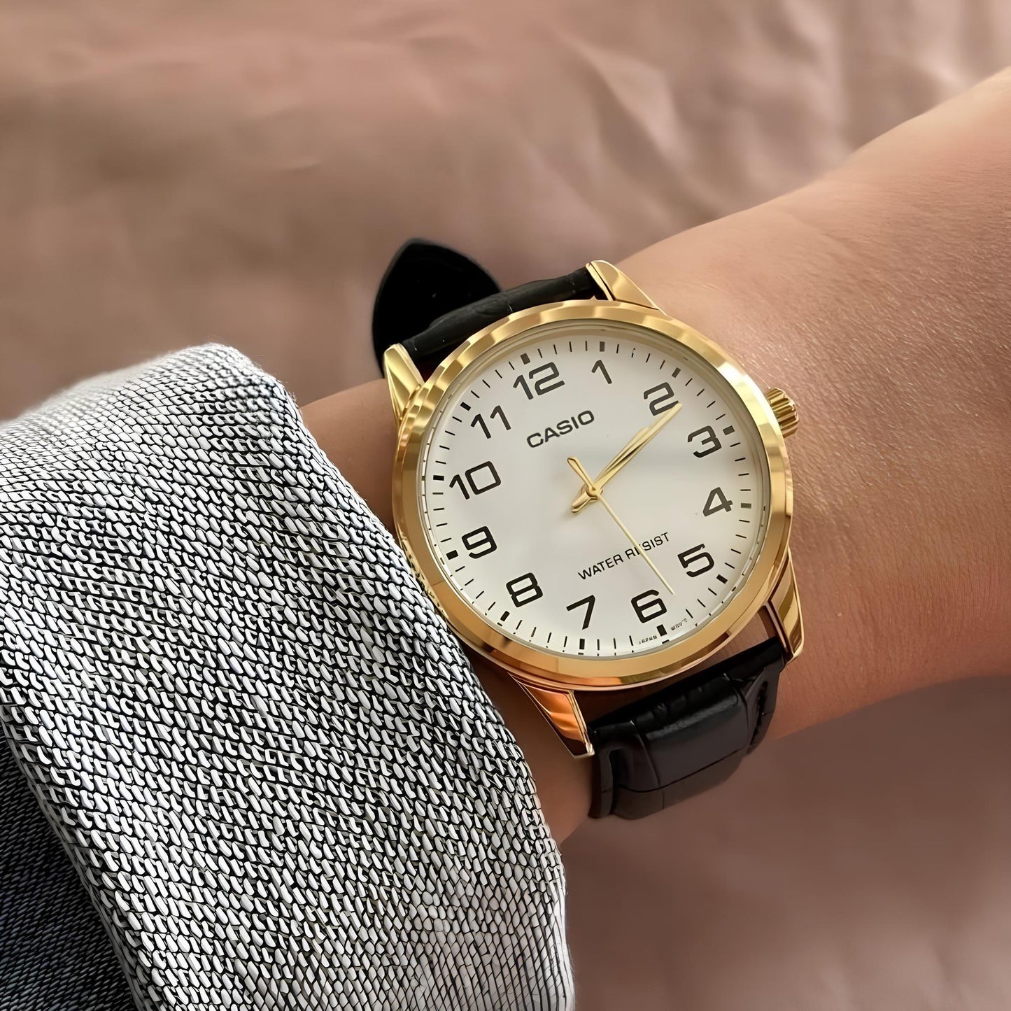 Reloj Mtp-V001gl-7b Hombre Analogo Cuero