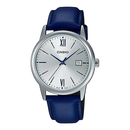 Reloj Mtp-V002l-2b3 Hombre Analogo Cuero
