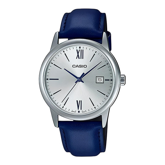 Reloj Mtp-V002l-2b3 Hombre Analogo Cuero